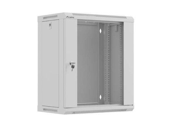 RACK D'INSTALLATION 19" 12U 540X350 GRIS PORTE EN VERRE LANBERG (FLAT PACK)