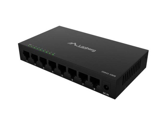 LANBERG SWITCH DSM1-1008 8X 1GB/S UNMANAGED GIGABIT ETHERNET DESKTOP 12V (METAL ENCLOSURE)