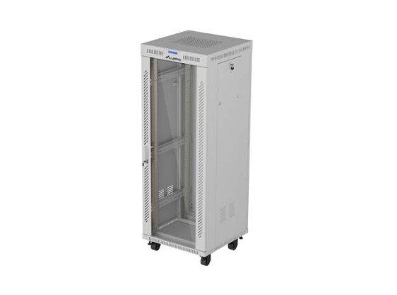INSTALLATION RACK 19" 32U 600X600 GRIS PORTE VITRÉE LCD LANBERG (FLAT PACK) V2