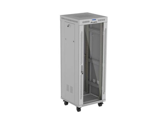 INSTALLATION RACK 19" 32U 600X600 GRIS PORTE VITRÉE LCD LANBERG (FLAT PACK) V2