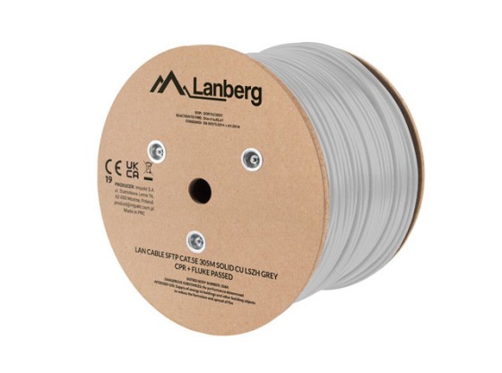 CÂBLE LAN CAT.5E SFTP 305M SOLID CU LSZH GREY CPR + FLUKE PASSED LANBERG