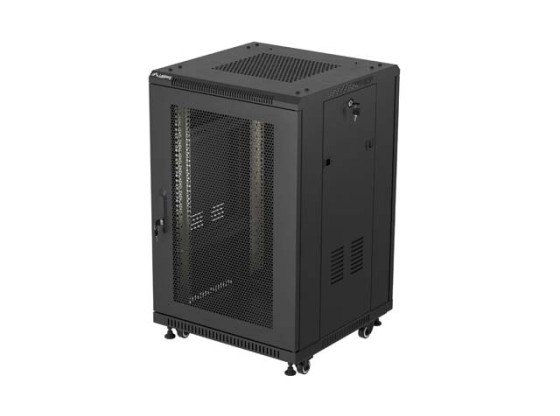 ARMOIRE RACK 19" AUTONOME 18U/600X600 (EN KIT) AVEC PORTE EN FILET NOIRE LANBERG