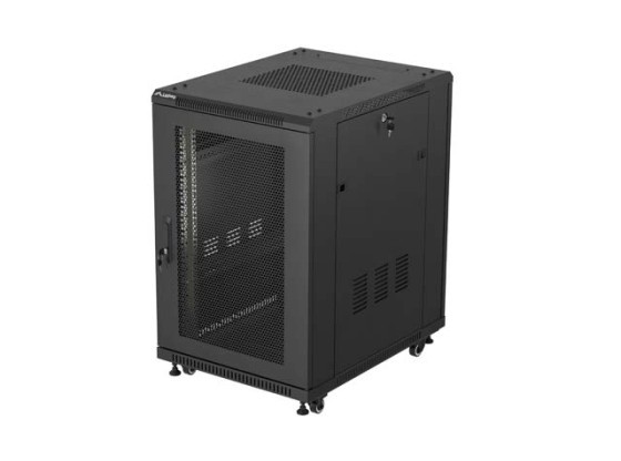 ARMOIRE RACK 19" AUTONOME 18U/600X800 (EN KIT) AVEC PORTE EN FILET NOIR LANBERG