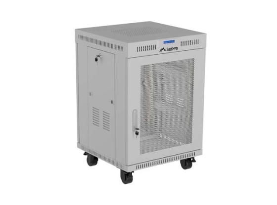 ARMOIRE RACK 19" AUTONOME 15U/600X600 (EN KIT) AVEC PORTE EN FILET, LCD, GRIS, LANBERG
