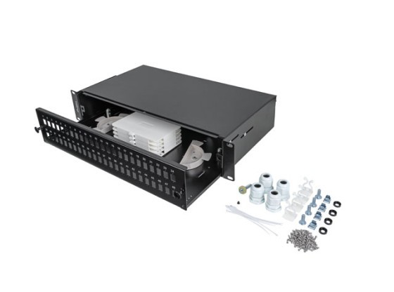 PANNEAU DE RACCORDEMENT FIBRE OPTIQUE LANBERG 19" 2U POUR MONTAGE EN RACK, 48XSC SIMPLEX/48XLC DUPLEX, NOIR + ACCESSOIRES