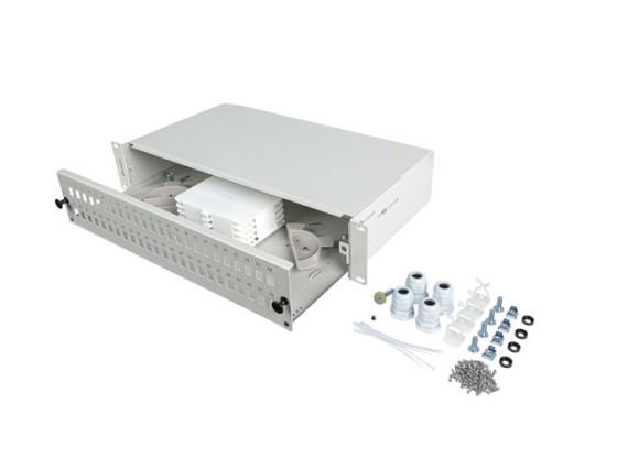 PANNEAU DE RACCORDEMENT FIBRE OPTIQUE LANBERG 19" 2U POUR MONTAGE EN RACK 48XSC SIMPLEX/48XLC DUPLEX GRIS + ACCESSOIRES
