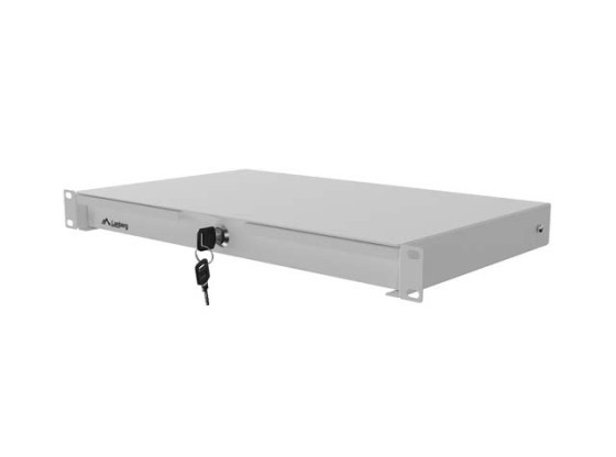 TIROIR 19" 1U / 483 x 270 mm - CAPACITÉ DE CHARGE MAXIMALE JUSQU'À 90 kg - FIXATION EN 4 POINTS - GRIS LANBERG