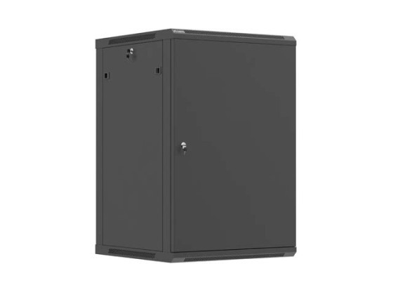 ARMOIRE RACK 19" À FIXATION MURALE 18U/600X600 (EN KIT) AVEC PORTE MÉTALLIQUE NOIRE LANBERG