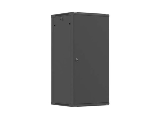 ARMOIRE RACK 19" À FIXATION MURALE 27U/600X600 (EN KIT) AVEC PORTE MÉTALLIQUE NOIRE LANBERG