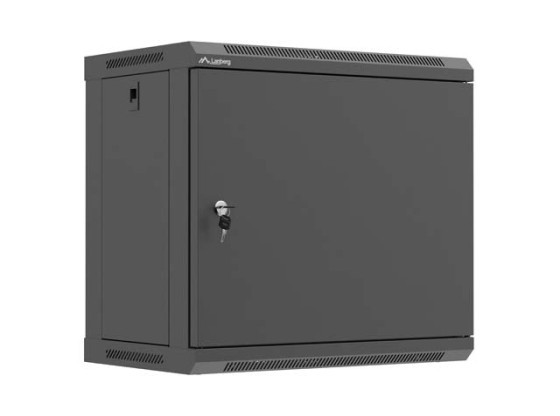 ARMOIRE RACK 19" À FIXATION MURALE 9U/540X350 (EN KIT) AVEC PORTE MÉTALLIQUE NOIRE LANBERG