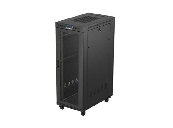ARMOIRE RACK 19" AUTONOME 32U/600X1000 (ASSEMBLÉE) AVEC PORTE EN FILET LCD NOIR LANBERG