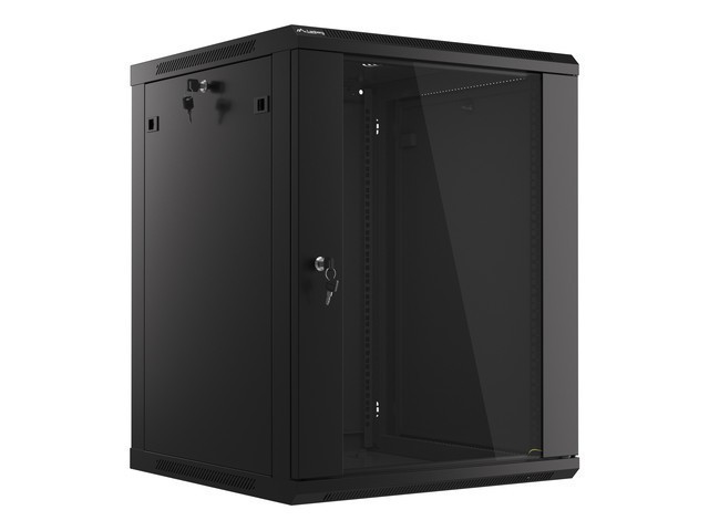 ARMOIRE RACK 19" MONTAGE MURAL 15U/600X600 (FLAT PACK) AVEC PORTE EN VERRE NOIR LANBERG V2