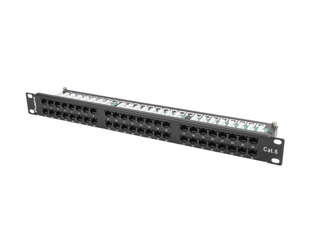 PANNEAU DE BRASSAGE 48 PORTS 1U 19" CAT.6 UTP NOIR LANBERG