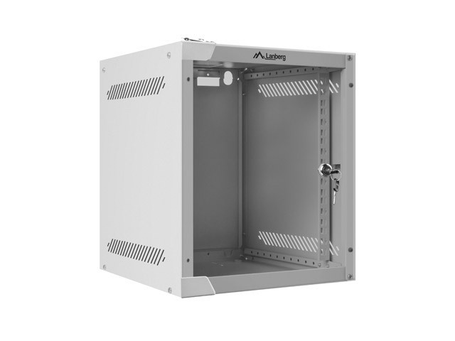ARMOIRE RACK 10" MONTAGE MURAL 6U/280X310 (FLAT PACK) AVEC PORTE EN VERRE GRIS LANBERG