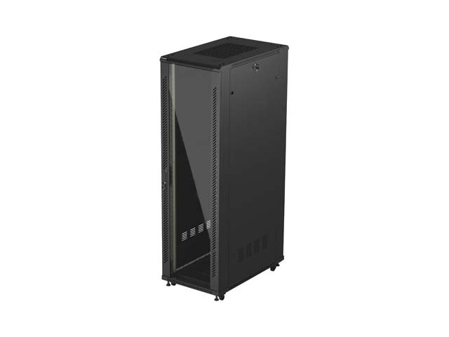 ARMOIRE D'INSTALLATION RACK 19" 42U 600X1000 NOIR PORTE EN VERRE LANBERG (FLAT PACK)