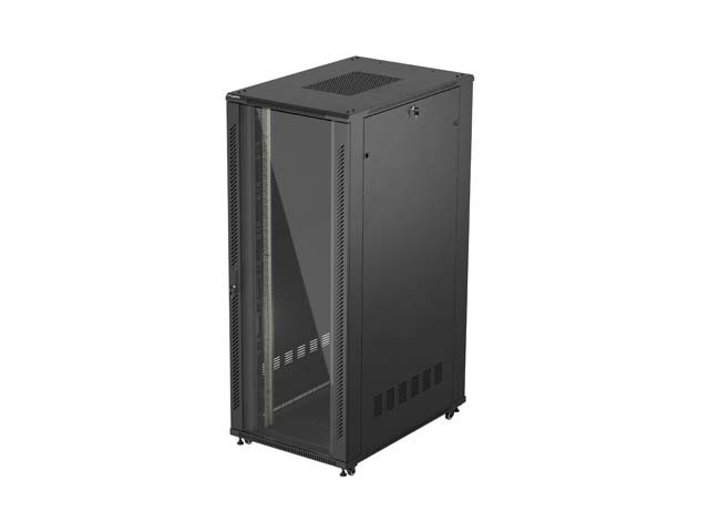ARMOIRE D'INSTALLATION RACKABLE 19" 42U 800X1200 NOIR PORTE EN VERRE LANBERG (FLAT PACK)