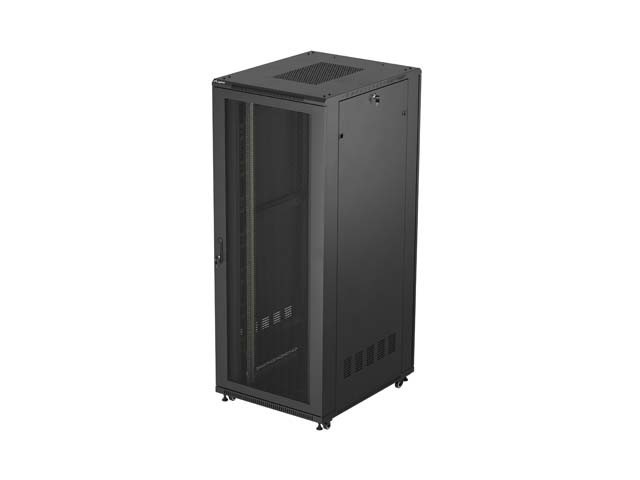 ARMOIRE RACK 19" AUTOPORTANTE 42U/800X1000 (FLAT PACK) AVEC PORTE GRILLAGÉE NOIR LANBERG