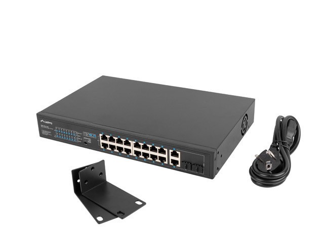 SWITCH LANBERG 16X 100MB POE+/2X 1GB/1X SFP RACK 19" NON GÉRÉ GIGABIT ETHERNET 250W