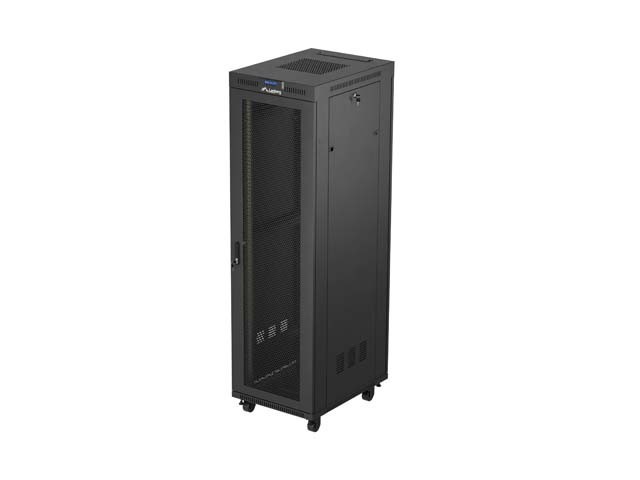 ARMOIRE RACK 19" AUTOPORTANTE 42U/600X800 (FLAT PACK) AVEC PORTE GRILLAGÉE LCD NOIR LANBERG V2