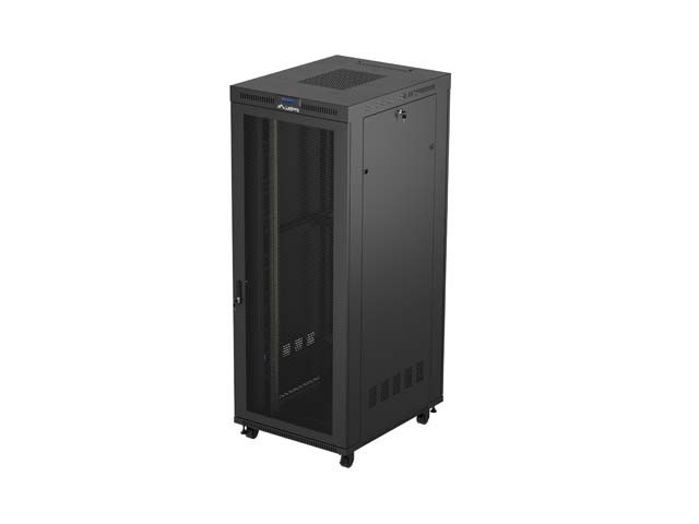 ARMOIRE RACK 19" AUTOPORTANTE 42U/800X1000 (FLAT PACK) AVEC PORTE GRILLAGÉE LCD NOIR LANBERG V2