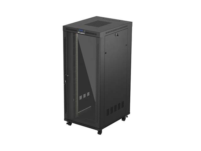 ARMOIRE RACK 19" AUTOPORTANTE 37U/800X1000 (FLAT PACK) AVEC PORTE VITRÉE LCD NOIR LANBERG V2