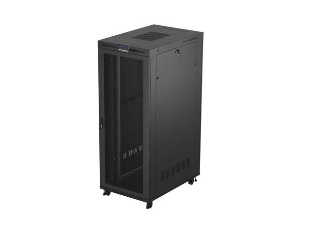 ARMOIRE RACK 19" AUTOPORTANTE 42U/800X1200 (FLAT PACK) AVEC PORTE GRILLAGÉE LCD NOIR LANBERG V2
