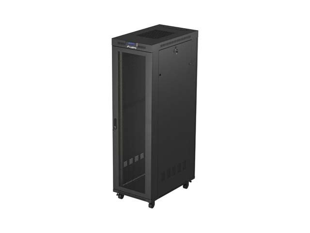ARMOIRE RACK 19" AUTOPORTANTE 42U/600X1000 (FLAT PACK) AVEC PORTE GRILLAGÉE LCD NOIR LANBERG V2