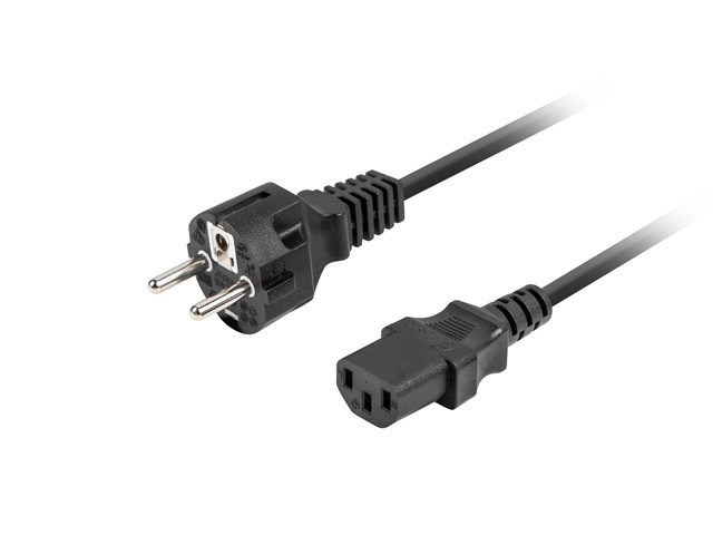 CEE 7/7->IEC 320 C13 CORDON D'ALIMENTATION 1.8M VDE DROIT NOIR LANBERG