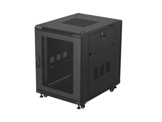 ARMOIRE RACK 19" AUTOPORTANTE 15U/600X800 (FLAT PACK) AVEC PORTE GRILLAGÉE NOIR LANBERG