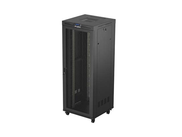 ARMOIRE D'INSTALLATION RACKABLE 19" 42U 800X800 NOIR LCD PORTE PERFORÉE LANBERG (FLAT PACK)