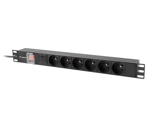 MULTIPRISE RACK PDU 19" LANBERG 1U 10A 6X 230V PL 2M NOIR C14