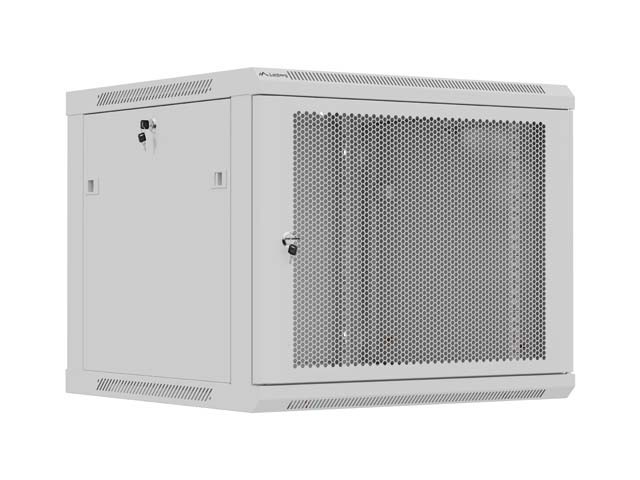 RACK D'INSTALLATION 19" 9U 600X600 GRIS PORTE PERFORÉE LANBERG (FLAT PACK)